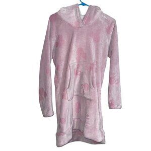 Disney Pink Hooded Faux Fur Lounge Wear With Front Pocket & Polka Dot Pattern